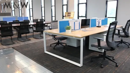 Commercial Workstation Aluminium Melamine Desk Staff Work Office Table