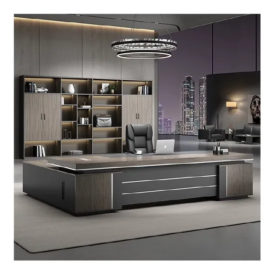 Wholesale Hotel Commercial L Shape Desk Melamine Manager Desk Boss Table for Office