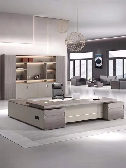 Luxury Boss King Size Modern Curved Office Executive Table (SZ