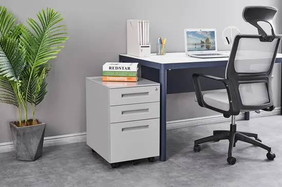 3 Drawer Mobile File Round Edge Movable Metal Drawer Filing Cabinet Filing