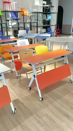 Movable Folding Office School Training Room Furniture Conference Desk Meeting Table with Wheels 