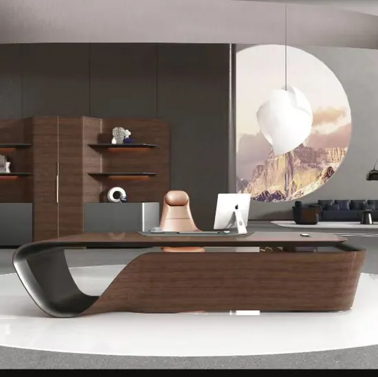 Veneer Finished Custom Office Furniture CEO Office Boss Table 