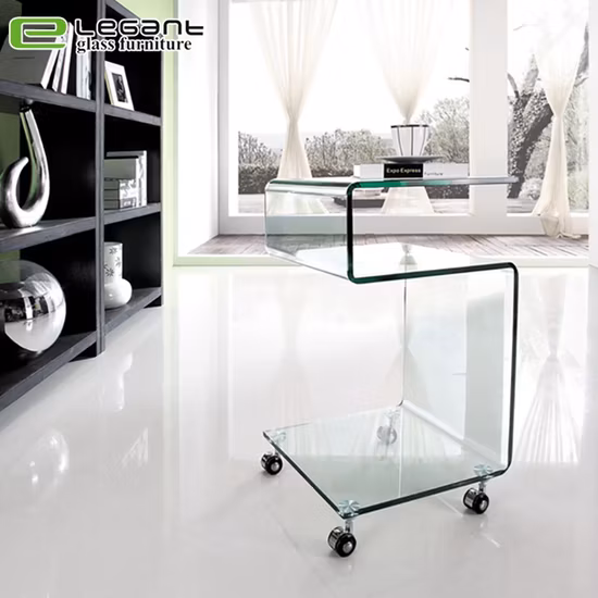 Mushroom Shape Glass Side Table