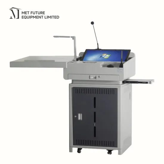 Audio Visual Multimedia Controller Screen Adjustable Smart Podium 