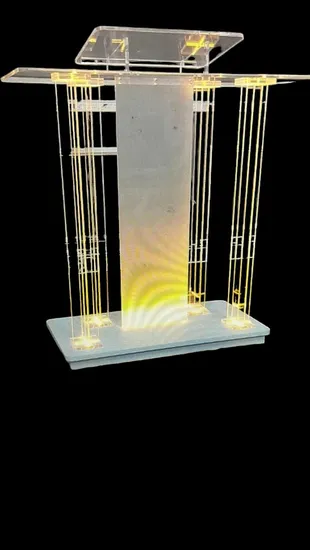 Popular High Quality LED Light Acrylic Church Pulpit Podium for Church Bible Study 