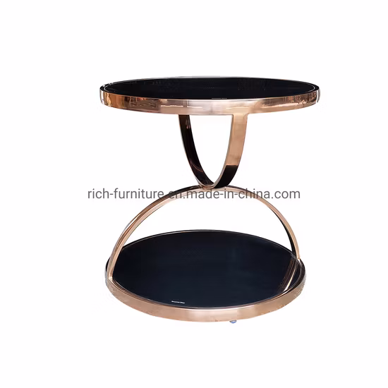 Home Furniture Living Room Restaurant Coffee Table Golden Metal Modern Furniture Sofa Corner Side Table