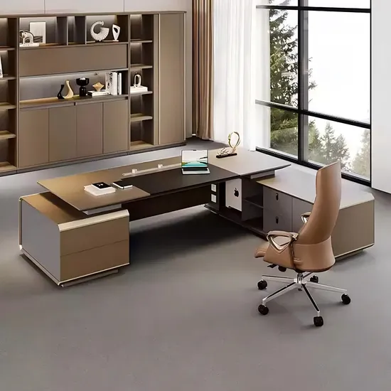 Executive Melamine Frame Computer Desk Modern Office Furniture Table 
